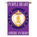 Breeze Decor Two Group Purple Heart Americana Military Applique Decorative Vertical 2-Sided 40 x 28 in. House Flag in Indigo | Wayfair