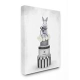 Stupell Industries 'Fashion Rabbit Box Stack Neutral Painting' Textual Art Canvas in Gray | 20 H x 16 W x 1.5 D in | Wayfair ygg-154_cn_16x20