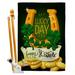 Breeze Decor Lucky Day Spring St Patrick 2-Sided Polyester 40 x 28 in. Flag Set in Black/Green/Orange | 40 H x 28 W x 1 D in | Wayfair