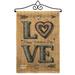 Breeze Decor Classic Love 2-Sided Polyester 19 x 13 in. Garden Flag in Black/Brown | 18.5 H x 13 W x 1 D in | Wayfair