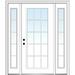 Verona Home Design Smooth Internal Grilles Primed Fiberglass Prehung Front Entry Doors Fiberglass | 80 H x 64 W x 1.75 D in | Wayfair ZZ29808R