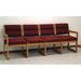 Symple Stuff Geier 83" W Polyester Seat Tandem Seating w/ Medium Oak Frame Wood in Brown | 33.5 H x 83 W x 23.25 D in | Wayfair