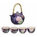 World Menagerie Balbuena Tea Set for 4 People Porcelain China/Ceramic in Indigo | 5 H x 7.25 W x 5.25 D in | Wayfair
