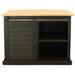 Rosalind Wheeler Maloney Rustic Shutter Door Kitchen Island w/ Oak Top in Black | 36 H x 48 W x 25 D in | Wayfair 31A69047A25B4E2A97231F2DBD449217