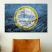 Winston Porter Boston, Massachusetts Flag, Grunge City Skyline - Graphic Art Print on Canvas in Blue/Yellow | 18 H x 26 W x 1.5 D in | Wayfair