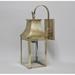 Hokku Designs Layana Outdoor Wall Lantern Brass in White/Yellow | 17.25 H x 5.75 W x 8.75 D in | Wayfair 6C65D80EB2C549B9A6FF1298849649A2