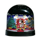 The Holiday Aisle® NTT Cartoon Caricature Santa Visit Girl Snow Globe Plastic | 4 H x 4 W x 3 D in | Wayfair 685ED9C1346D4DF793F8636A27701629