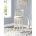 Canora Grey Delmer Swivel 29" Bar Stool Wood/Upholstered in White | 43 H x 19 W x 18 D in | Wayfair D349D737DA574381BDEC964D3D7961EF