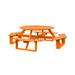 Red Barrel Studio® Filomena Outdoor Picnic Table Plastic in Orange | 98 W x 98 D in | Wayfair 163EF95C4BD54F99ACA79FF1000FD62D