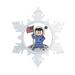 The Holiday Aisle® Personalized Friendly Folks Cartoon Snowflake Future Astronaut Christmas Holiday Shaped Ornament Plastic in Blue/Gray | Wayfair