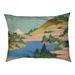 Tucker Murphy Pet™ Burkart the Lake at Hakone in Sagami Province Dog Pillow Polyester in Green/Blue/Brown | 4 H x 42.5 W x 32.5 D in | Wayfair