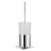Orren Ellis Chiodo 16in. H Free Standing Toilet Brush & Holder Glass/Metal | 16 H x 4 W x 4 D in | Wayfair FK321