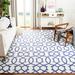 Indigo/White 108 x 0.25 in Area Rug - Mercer41 Amelah Handwoven Flatweave Wool Ivory/Purple Area Rug Wool | 108 W x 0.25 D in | Wayfair DHU753B-9