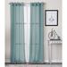 Charlton Home® Creedmoor Solid Semi-Sheer Grommet Single Curtain Panel Polyester in Green/Blue | 63 H in | Wayfair B75CCB1D7329423A939C60A250E32E5D