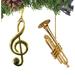 The Holiday Aisle® 2 Piece Trumpetor's Favorite Hanging Figurine Ornament Set Metal in Gray/Yellow | 5 H x 3 W x 1 D in | Wayfair