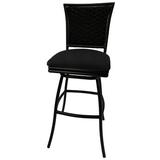 Charlton Home® Cutlip 30" Patio Bar Stool w/ Cushions, Rattan in Red/Black | 49 H x 18 W x 20 D in | Wayfair 9DAAEFB1721C4B2AB7F210B706636AA1