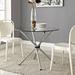 Baton' Clear Dining Table by Modway Glass/Metal in Gray | 29 H x 35.5 W x 36.6 D in | Wayfair EEI-1074