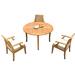 Rosecliff Heights Dandre Round 3 - Person Teak Outdoor Dining Set Wood/Teak in Brown/White | 30.5 H x 52 W x 52 D in | Wayfair