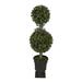 Winston Porter Artificial Boxwood Double Ball Topiary in Urn Resin/Plastic in Brown | 30 H x 10 W x 10 D in | Wayfair HF0568-BR