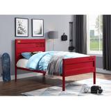 Beachcrest Home™ Egon Platform Bed Metal in Red/Black | 44 H x 56 W x 79 D in | Wayfair 6F2CA13869F948D7B11B7551B1B5D00A