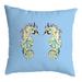 Highland Dunes Satterlee Betsy's Seahorses Light Background Indoor/Outdoor Lumbar Pillow /Polyfill blend in Blue | 18 H x 18 W x 6 D in | Wayfair