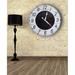 Gracie Oaks Oversized Ares Wall Clock Wood in Black/Brown/White | 24 H x 24 W x 2 D in | Wayfair E1D6098892654E4DA185116BD1139ACF