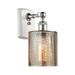 Willa Arlo™ Interiors Leilani 1 - Light Dimmable Armed Sconce Glass/Metal in Gray/White | 9 H x 5 W x 6.5 D in | Wayfair