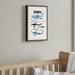 Highland Dunes Sharks by Marmont Hill - Picture Frame Print on Paper in Black/Blue/White | 24 H x 16 W x 1.5 D in | Wayfair