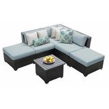 Lark Manor™ Anastase 6 Piece Rattan Sectional Seating Group w/ Cushions Synthetic Wicker/All - Weather Wicker/Wicker/Rattan | Outdoor Furniture | Wayfair