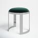 Joss & Main Nouri Metal Vanity Stool Upholstered/Velvet in Green/Blue | 19 H x 18 W x 17 D in | Wayfair A7ADE14137D240BDAEC141E78759FB91