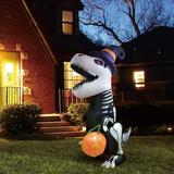 The Holiday Aisle® Halloween Inflatable Skeleton Dinosaur Polyester in Black | 96 H x 7.5 W x 7.1 D in | Wayfair 04E0E7123E92484BB8D23D78A6717617