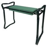 Arlmont & Co. McClure Garden Kneeler Vanity Bench in Black/Green | 22.68 W x 5.68 D in | Wayfair 1E260003A529465487C76AC6B9240D94