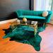 Green 72 x 0.03 in Area Rug - Mercer41 Colmesneil Dyed Emerald Hand-Made Cowhide Area Rug Leather | 72 W x 0.03 D in | Wayfair