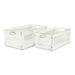 Gracie Oaks 2 Piece Solid Wood Crate Set Solid Wood in Brown/White | 7.25 H x 16.5 W x 10.25 D in | Wayfair 55BF6A4585FB4212A89890C3530505A9