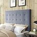 Alcott Hill® Benedict Upholstered Solid Wood Panel Headboard Microfiber/Microsuede in Blue | 58 H x 64 W x 4 D in | Wayfair