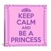 Winston Porter Jetter Keep Calm & Be a Princess Textual Art on Canvas in Indigo | 12 H x 12 W x 0.75 D in | Wayfair