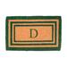 Charlton Home® Stansfield Handmade Rectangle Monogram Outdoor Door Mat Coir in Green/Brown | Rectangle 2' x 3'3" | Wayfair
