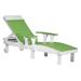 Ebern Designs Dicie Recliner Patio Chair Plastic in Green/White | 44 H x 33.25 W x 78 D in | Wayfair 62EAD05DFD1E4F1196CF3B27CC1D9794