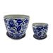 World Menagerie Lemi 2-Piece Porcelain Pot Planter Set Ceramic in Blue/White | 7 H x 8.25 W x 8.25 D in | Wayfair 7A33026EB881406186843392A9E6712C
