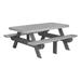 Ebern Designs Puchta Outdoor Picnic Table Plastic in Gray/Brown | 30 H x 73.75 W x 63.75 D in | Wayfair A464C612894D46FE90830D7D7A64D98D