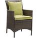 Breakwater Bay Bocabec Patio Wicker Rattan Dining Armchair by Havenside Home in Brown | 31 H x 24.5 W x 25 D in | Wayfair