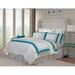 Home Treasures Linens Marco Cotton Bed Skirt Cotton in Blue | 60 W x 80 D in | Wayfair MRC1QDRU-WT