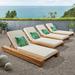 AllModern Lyor Outdoor Reclining Chaise Lounge w/ Cushion Wood/Solid Wood in Brown/White | 26.25 H x 39 W x 76.75 D in | Wayfair