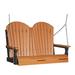 Ebern Designs Broemmel Adirondack Porch Swing Plastic in Orange/Black | 32.5 H x 53 W x 27 D in | Wayfair 6F1FCBB31DC041EC8B0CA391C9442A51
