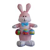 The Holiday Aisle® Rabbit w/ Colored Eggs Inflatable Polyester in Orange | 48 H x 22 W x 28 D in | Wayfair 300011