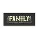Ebern Designs Family is Where Life Begins Panoramic Graphic Art Print Set on Canvas in Black/White | 7 H x 17 W x 0.5 D in | Wayfair