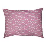 Tucker Murphy Pet™ Chelan Lined Chevrons Indoor Dog Pillow Polyester in Pink/Gray | 7 H x 39.5 W x 25.9 D in | Wayfair