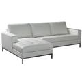 Gray/White Sectional - Orren Ellis Witney 94" Wide Genuine Leather Sofa & Chaise Genuine Leather | 33 H x 94 W x 63 D in | Wayfair