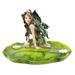 World Menagerie Azcuy Absinthe Fairy Kneeling on Lotus Petal Soap Dish Resin, Wood in Green | 4 H x 6.25 W x 5.75 D in | Wayfair