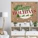 The Holiday Aisle® Happy Holidays Christmas Wish on Burlap - Textual Art Print Canvas/Metal in Green/Red | 30 H x 40 W x 1.5 D in | Wayfair